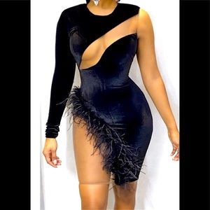 Black elegant dress with sheer design